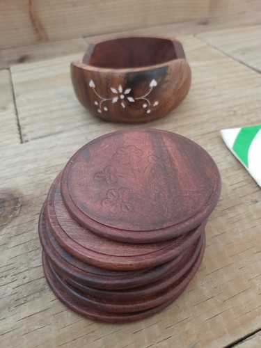 Natural wooden coasters - 6, x