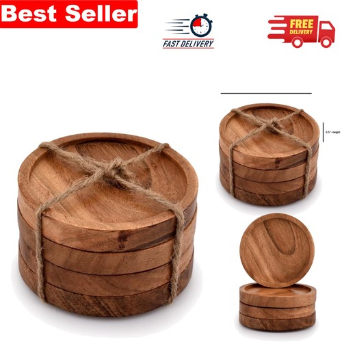 Natural acacia wood round - natural,