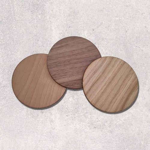 Round coaster set wood - coaster,