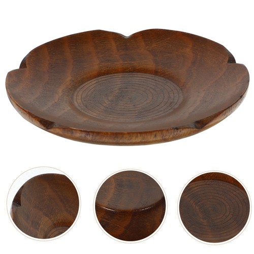 Brown wood snack coasters - brown,