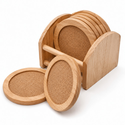 Piece natural wooden drink - 6-piece,