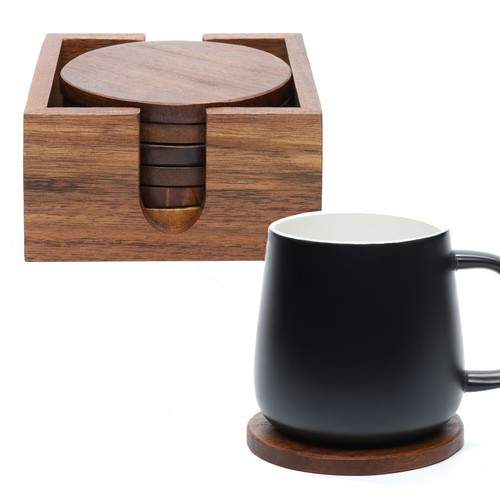 Wooden coasters acacia - 6x,