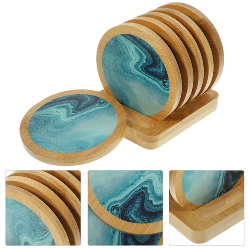 Reusable wooden cup coasters - wooden,