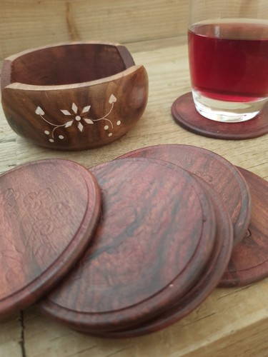 Natural wooden coasters - 6,